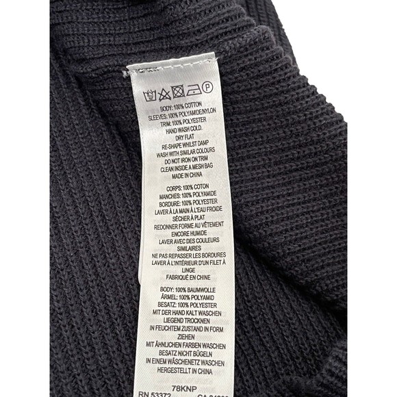 French Connection Caballo Lace Sweater NWT Blue-Black Size M V-Neck Long Sleeve - Picture 10 of 12